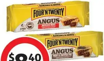 Coles Four 'N Twenty Angus Beef Pies 4 Pack offer
