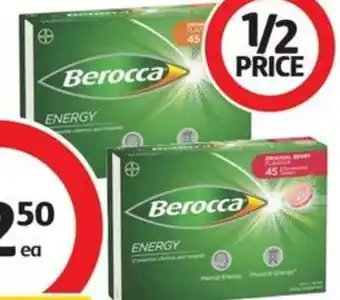 Coles Berocca Energy Effervescents 45 Pack offer