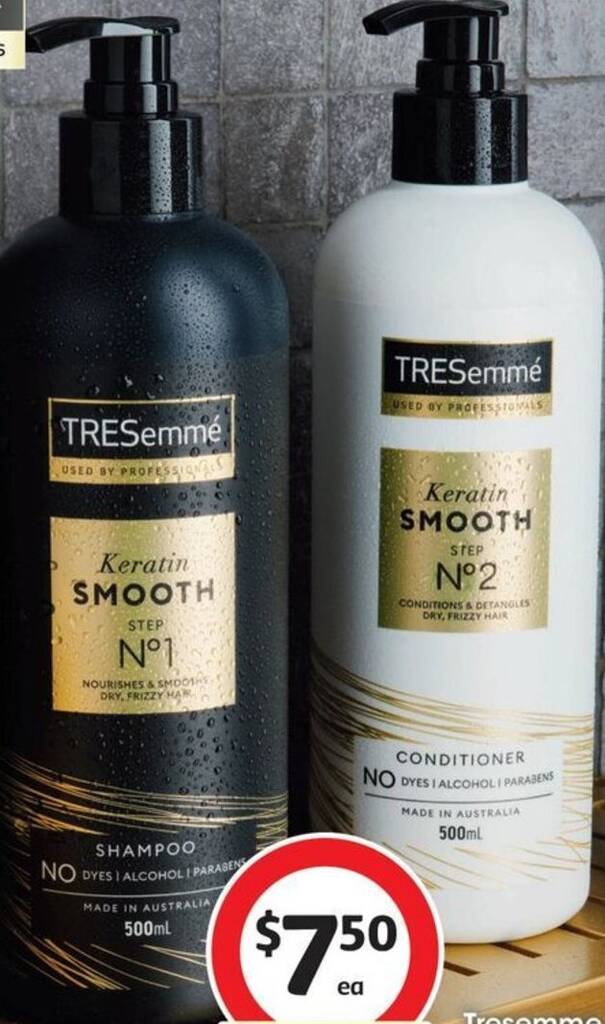 Tresemme Keratin Smooth Shampoo or Conditioner 500mL offer at Coles