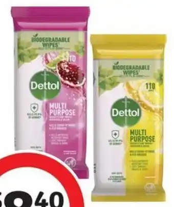 Coles Dettol Multipurpose Disinfectant Wipes 110 Pack offer