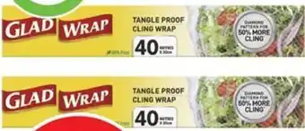 Coles Glad Cling Wrap Tangle Proof 40 Metres offer