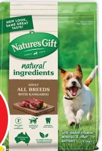 Coles Nature's Gift Dry Dog Food 2.5kg offer