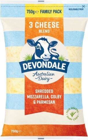 Coles Devondale Shredded Cheese 750g offer