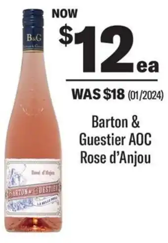 Coles Barton & Guestier AOC Rose d'Anjou offer