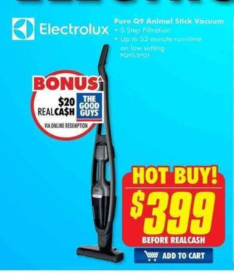 The Good Guys Electrolux - Pure Q9 Animal Stick Vacuum offer