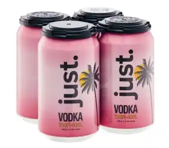 Coles NEW Just Vodka Tropical Cans 4x330mL offer