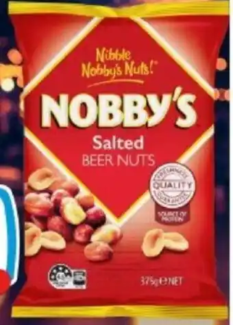 IGA Nobby's Peanuts or Beer Nuts 350-375g offer