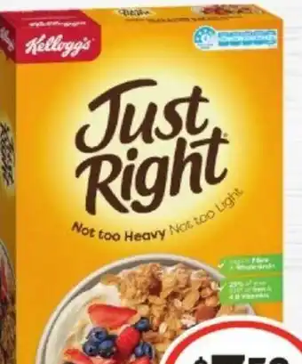 IGA Kellogg's Just Right 740g or Crunchy Nut 640g offer