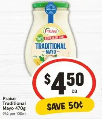 IGA Praise Traditional Mayo 470g offer