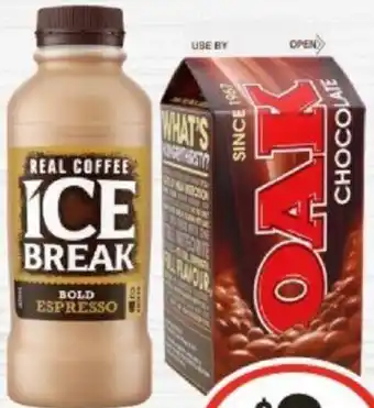 IGA Ice Break Real Coffee 500mL or Oak Flavoured Milk 600mL offer