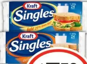 IGA Kraft Cheese Singles Original or Light 432g offer