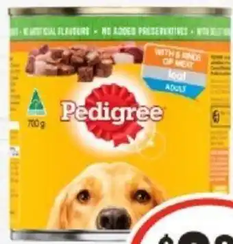 IGA Pedigree Wet Dog Food 700g offer