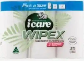 IGA icare Wipex Pick a Size Paper Towel 3 Pack offer