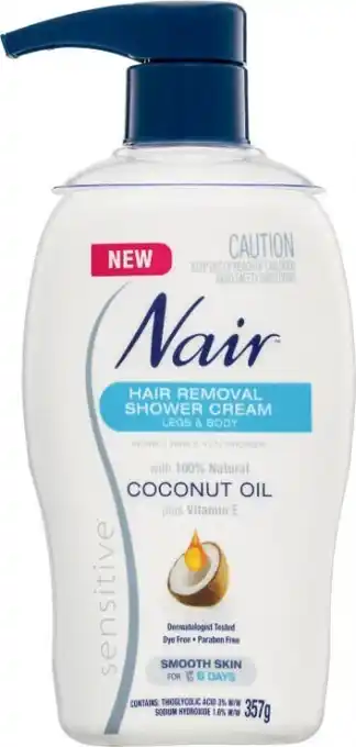 Coles Nair Hair Removal Shower Cream With Coconut Oil 357g offer