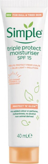 Simple Facial Moisturiser Triple Protect SPF15 40mL
