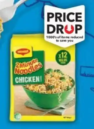 Drakes Maggi 2 Minute Noodles Value 12 Pack 864g-888g offer