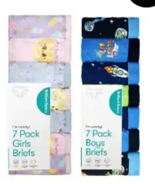 BIG W Brilliant Basics Kids 7-Pack Briefs Sizes 2-3 to 8-10 offer