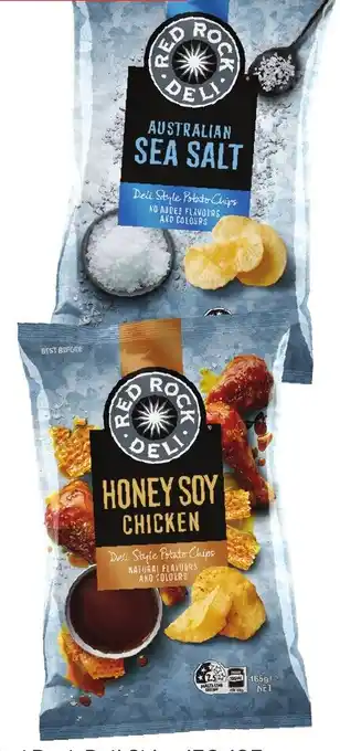 Foodland Red Rock Deli Chips 150-165g offer