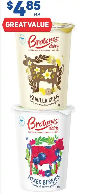 Foodland Brownes Natural Yoghurt 1kg offer
