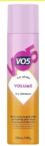 Vo5 Dry Shampoo 250ml