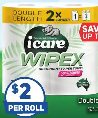 Foodland iCare Paper Towel Double Length 2 Pack offer