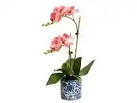 LivingStyles Dynasty Artificial Phalaenopsis Orchid in Pot, 30x55cm, Pink Flower offer