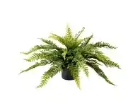 LivingStyles Glamorous Fusion Potted Artificial Leather Fern, 40cm offer