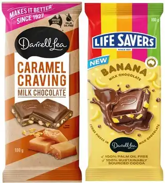 IGA Darrell lea or life savers chocolate blocks 160-180g selected varieties offer