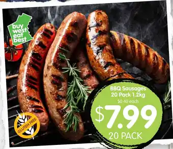 BBQ Sausages 20 Pack 1.2kg