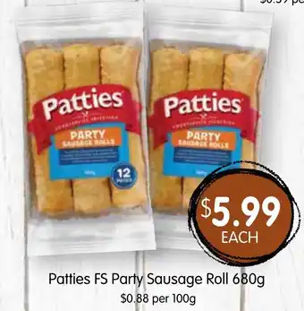 Spudshed Patties FS Party Sausage Roll 680g offer