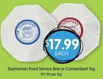 Tasmanian Food Service Brie or Camembert 1kg