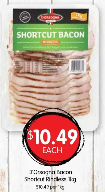 Spudshed D'Orsogna Bacon Shortcut Rindless 1kg offer