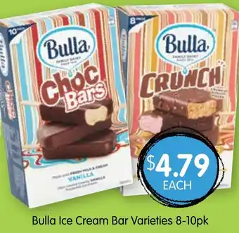 Spudshed Bulla Ice Cream Bar Varieties 8-10pk offer
