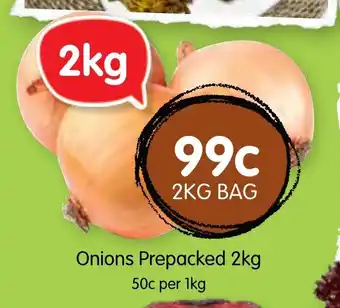 Spudshed Onions Prepacked 2kg offer