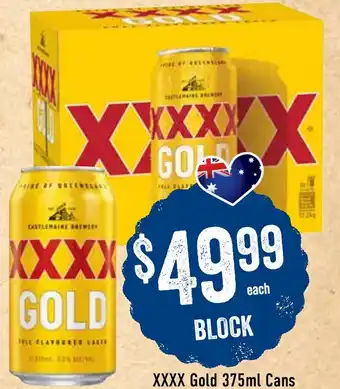 XXXX Gold 375ml Cans