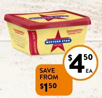 Foodworks Western Star Spreadable Tub 375g offer