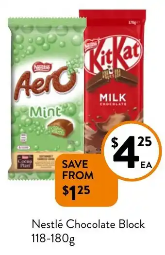 Foodworks Nestlé Chocolate Block 118-180g offer