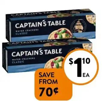 Foodworks Captain's Table Water Crackers 125g offer