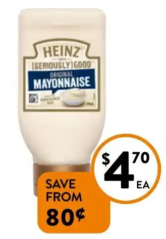 Foodworks Heinz Squeezy Mayonnaise 295ml offer
