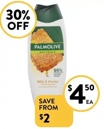 Foodworks Palmolive Naturals Shower Gel or Body Wash 500ml offer