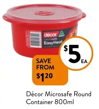 Foodworks Décor Microsafe Round Container 800ml offer