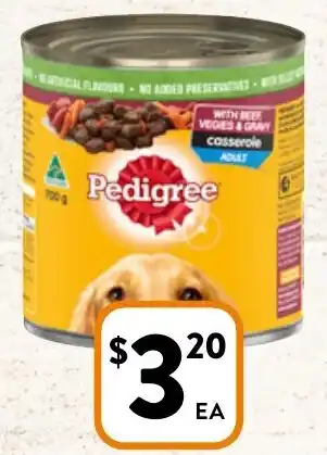 Foodworks Pedigree Wet Dog Food 700g offer
