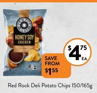 Foodworks Red Rock Deli Potato Chips 150/165g offer