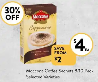 Foodworks Moccona Coffee Sachets 8/10 Pack Selected Varieties offer