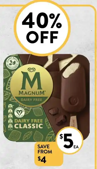Foodworks Streets Magnum Dairy Free Ice Cream 3 Pack 270ml offer
