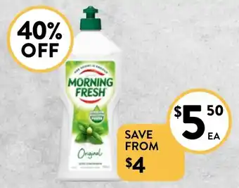 Foodworks Morning Fresh Dishwashing Liquid 900ml offer