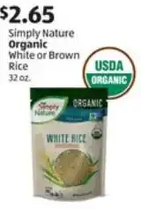 Simply Nature Organic White or Brown Rice 32 oz.