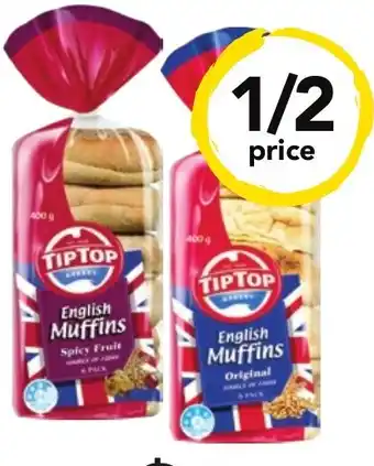 Drakes Tip Top English Muffins 6 Pack 400g offer