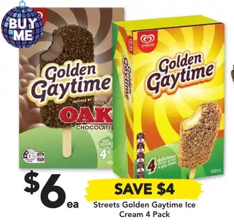Drakes Streets Golden Gaytime Ice Cream 4 Pack offer