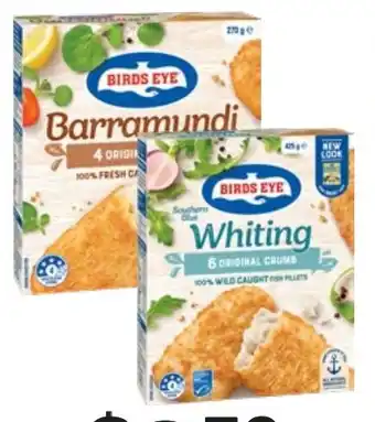 Drakes Birds Eye Blue Whiting In Original Crumb or Deep Sea Dory Original Crumb 6 Pack or Barramundi, Flathead or Snapper 270g offer